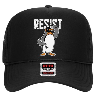 Funny Penguin Resist Penguins Protest Against Tariffs Trucker Hat