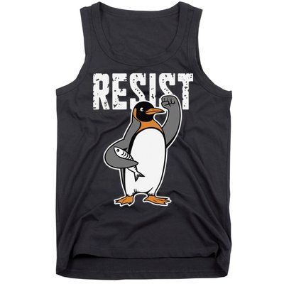Funny Penguin Resist Penguins Protest Against Tariffs Tank Top