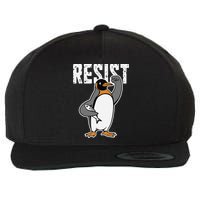 Funny Penguin Resist Penguins Protest Against Tariffs Wool Snapback Cap