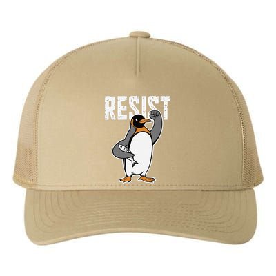 Funny Penguin Resist Penguins Protest Against Tariffs Yupoong Adult 5-Panel Trucker Hat