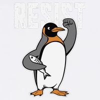 Funny Penguin Resist Penguins Protest Against Tariffs Garment-Dyed Sweatshirt