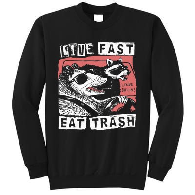 Funny Possum Raccoon Live Fast Eat Trash Street Sweatshirt