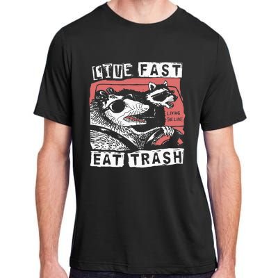 Funny Possum Raccoon Live Fast Eat Trash Street Adult ChromaSoft Performance T-Shirt