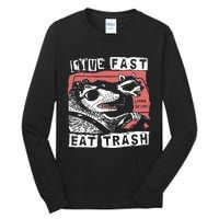 Funny Possum Raccoon Live Fast Eat Trash Street Tall Long Sleeve T-Shirt