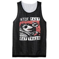 Funny Possum Raccoon Live Fast Eat Trash Street Mesh Reversible Basketball Jersey Tank