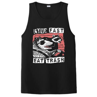 Funny Possum Raccoon Live Fast Eat Trash Street PosiCharge Competitor Tank