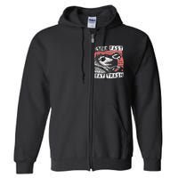 Funny Possum Raccoon Live Fast Eat Trash Street Full Zip Hoodie