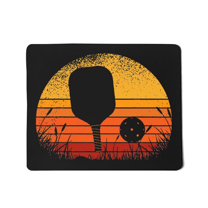 Funny Pickleball Retro Vintage Silhouette Pickleball Player Mousepad