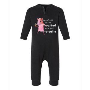 Funny Pink Rat Im Afraid Youve Ratted Your Last Tatouille Infant Fleece One Piece