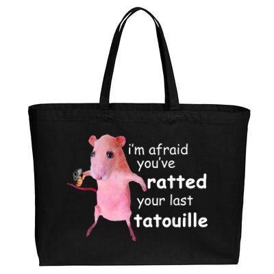 Funny Pink Rat Im Afraid Youve Ratted Your Last Tatouille Cotton Canvas Jumbo Tote