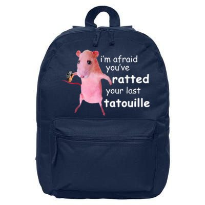 Funny Pink Rat Im Afraid Youve Ratted Your Last Tatouille 16 in Basic Backpack