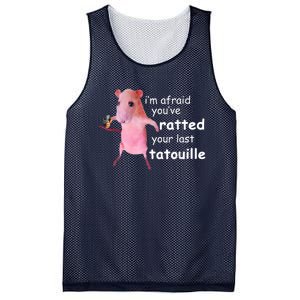 Funny Pink Rat Im Afraid Youve Ratted Your Last Tatouille Mesh Reversible Basketball Jersey Tank