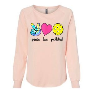 Funny Pickleball Retired Ladies Peace Love Pickleball Womens California Wash Sweatshirt