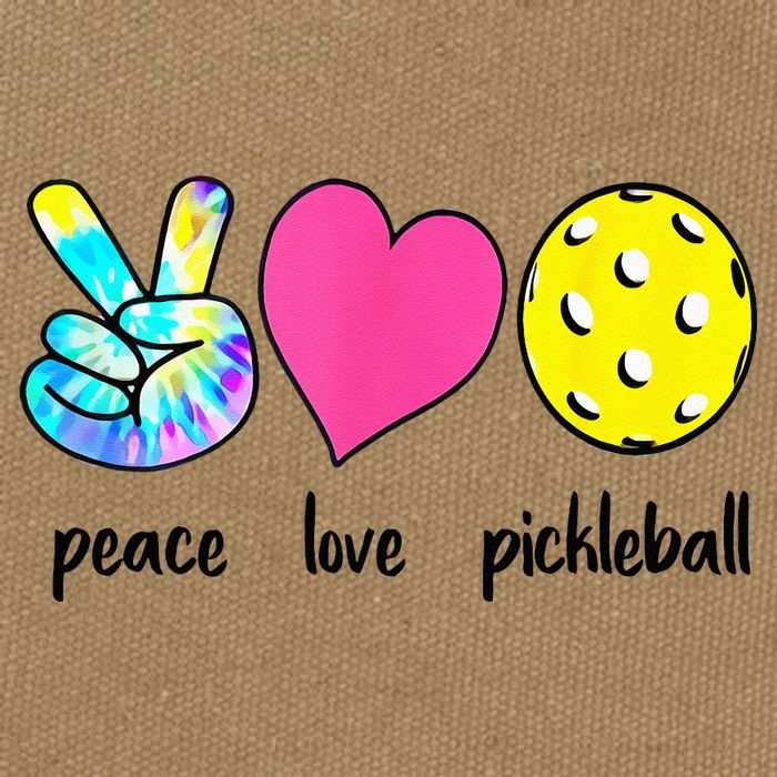 Funny Pickleball Retired Ladies Peace Love Pickleball Cotton Canvas Backpack