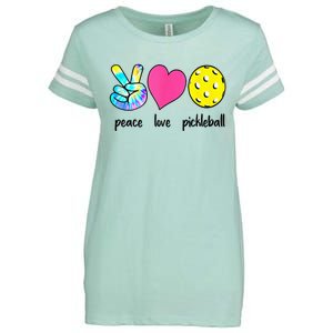 Funny Pickleball Retired Ladies Peace Love Pickleball Enza Ladies Jersey Football T-Shirt