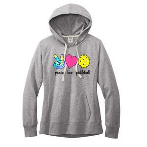 Funny Pickleball Retired Ladies Peace Love Pickleball Women's Fleece Hoodie