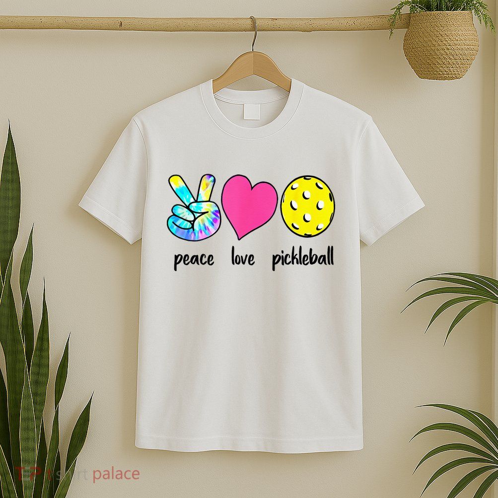Funny Pickleball Retired Ladies Peace Love Pickleball T-Shirt