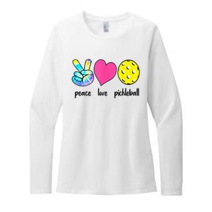 Funny Pickleball Retired Ladies Peace Love Pickleball Womens CVC Long Sleeve Shirt