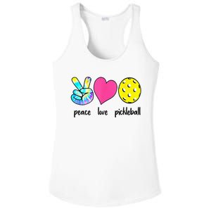 Funny Pickleball Retired Ladies Peace Love Pickleball Ladies PosiCharge Competitor Racerback Tank