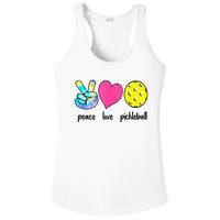 Funny Pickleball Retired Ladies Peace Love Pickleball Ladies PosiCharge Competitor Racerback Tank