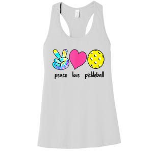 Funny Pickleball Retired Ladies Peace Love Pickleball Women's Racerback Tank