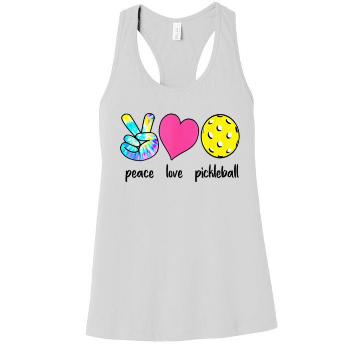 Funny Pickleball Retired Ladies Peace Love Pickleball Women's Racerback Tank