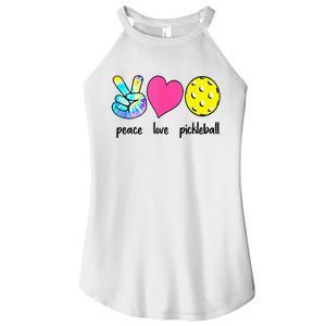 Funny Pickleball Retired Ladies Peace Love Pickleball Women's Perfect Tri Rocker Tank