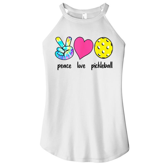Funny Pickleball Retired Ladies Peace Love Pickleball Women's Perfect Tri Rocker Tank
