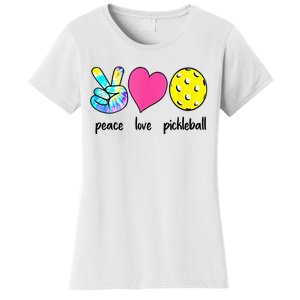 Funny Pickleball Retired Ladies Peace Love Pickleball Women's T-Shirt