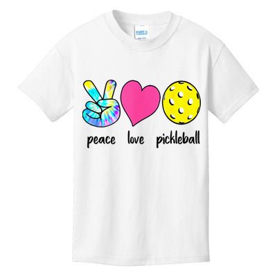 Funny Pickleball Retired Ladies Peace Love Pickleball Kids T-Shirt