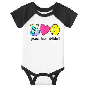 Funny Pickleball Retired Ladies Peace Love Pickleball Infant Baby Jersey Bodysuit