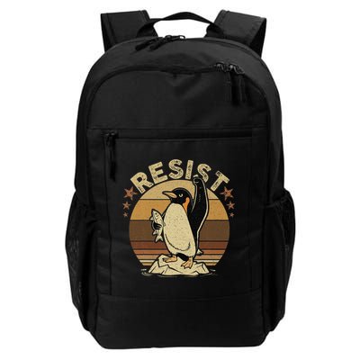 Funny Penguin Resist Penguins Protest Against Tariffs Daily Commute Backpack