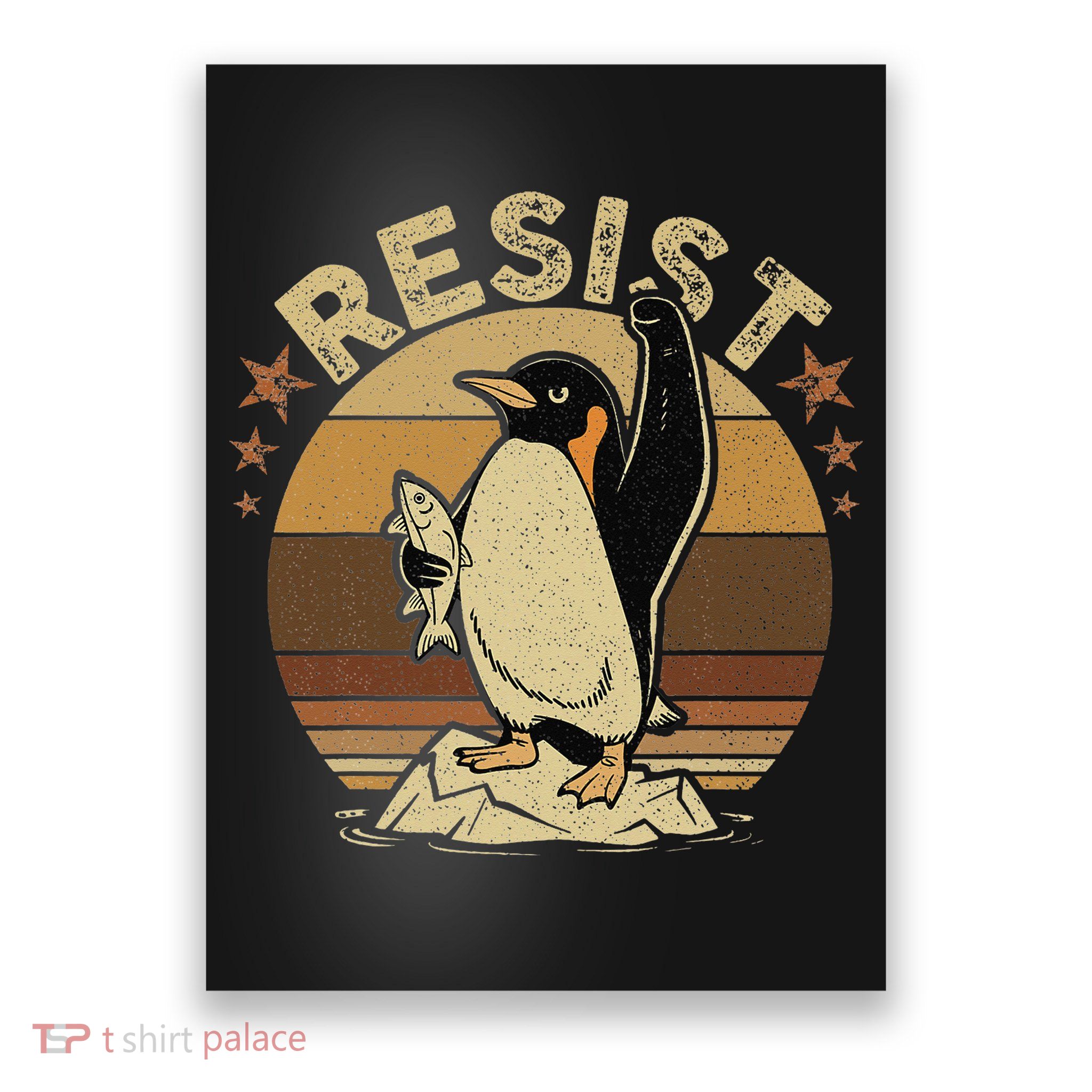Funny Penguin Resist Penguins Protest Against Tariffs Poster