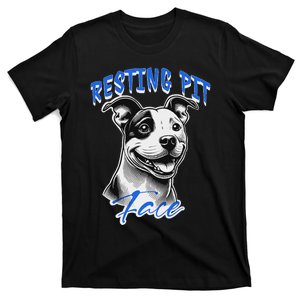 Funny Pitbull Resting Pit Face Humor T-Shirt