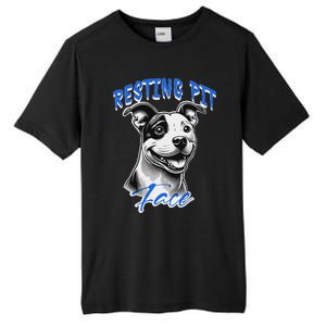 Funny Pitbull Resting Pit Face Humor Tall Fusion ChromaSoft Performance T-Shirt