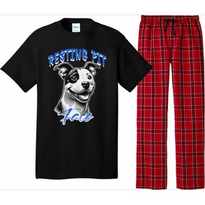 Funny Pitbull Resting Pit Face Humor Pajama Set