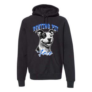 Funny Pitbull Resting Pit Face Humor Premium Hoodie