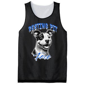 Funny Pitbull Resting Pit Face Humor Mesh Reversible Basketball Jersey Tank