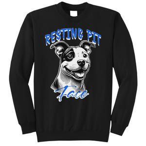 Funny Pitbull Resting Pit Face Humor Tall Sweatshirt