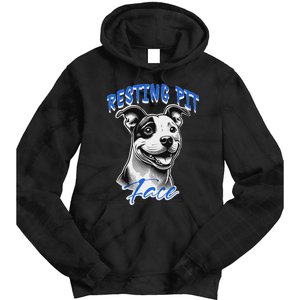 Funny Pitbull Resting Pit Face Humor Tie Dye Hoodie