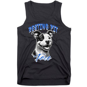 Funny Pitbull Resting Pit Face Humor Tank Top