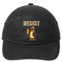 Funny Penguin Resist I Stand With Penguins Against Tariffs 7-Panel Snapback Hat