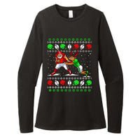 Football Player Reindeer Ugly Christmas Pajama Funny Xmas Womens CVC Long Sleeve Shirt