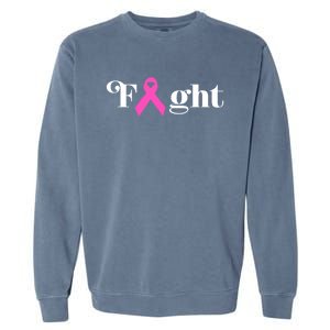 Fight Pink Ribbon Breast Cancer Gift Garment-Dyed Sweatshirt