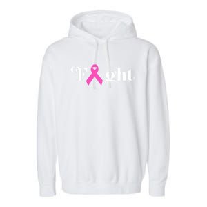 Fight Pink Ribbon Breast Cancer Gift Garment-Dyed Fleece Hoodie