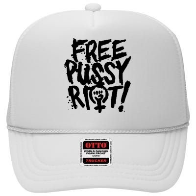 Free Pussy Riot High Crown Mesh Back Trucker Hat