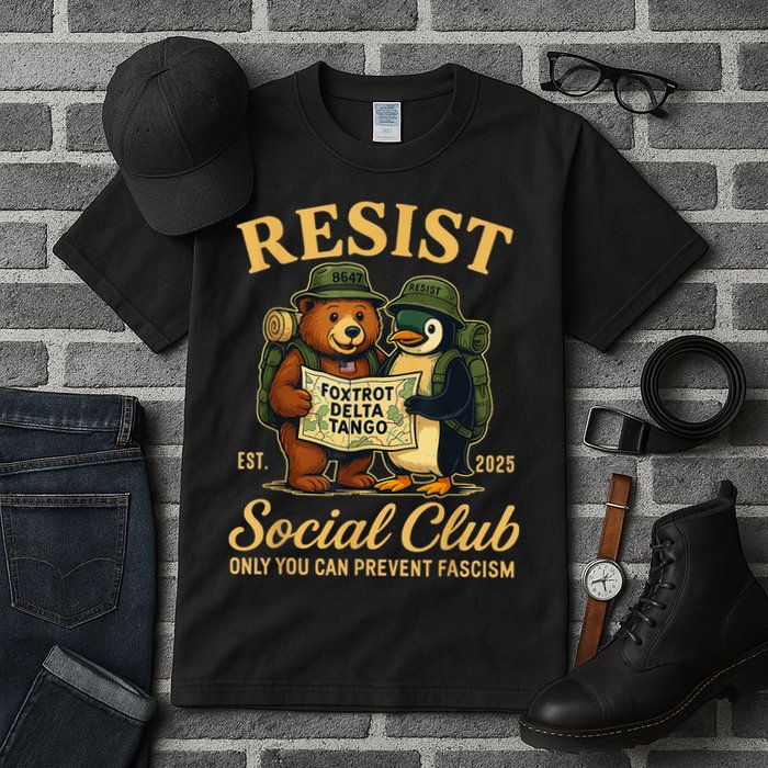 Funny Penguin Resist Penguins Protest Against Tariffs Tall T-Shirt