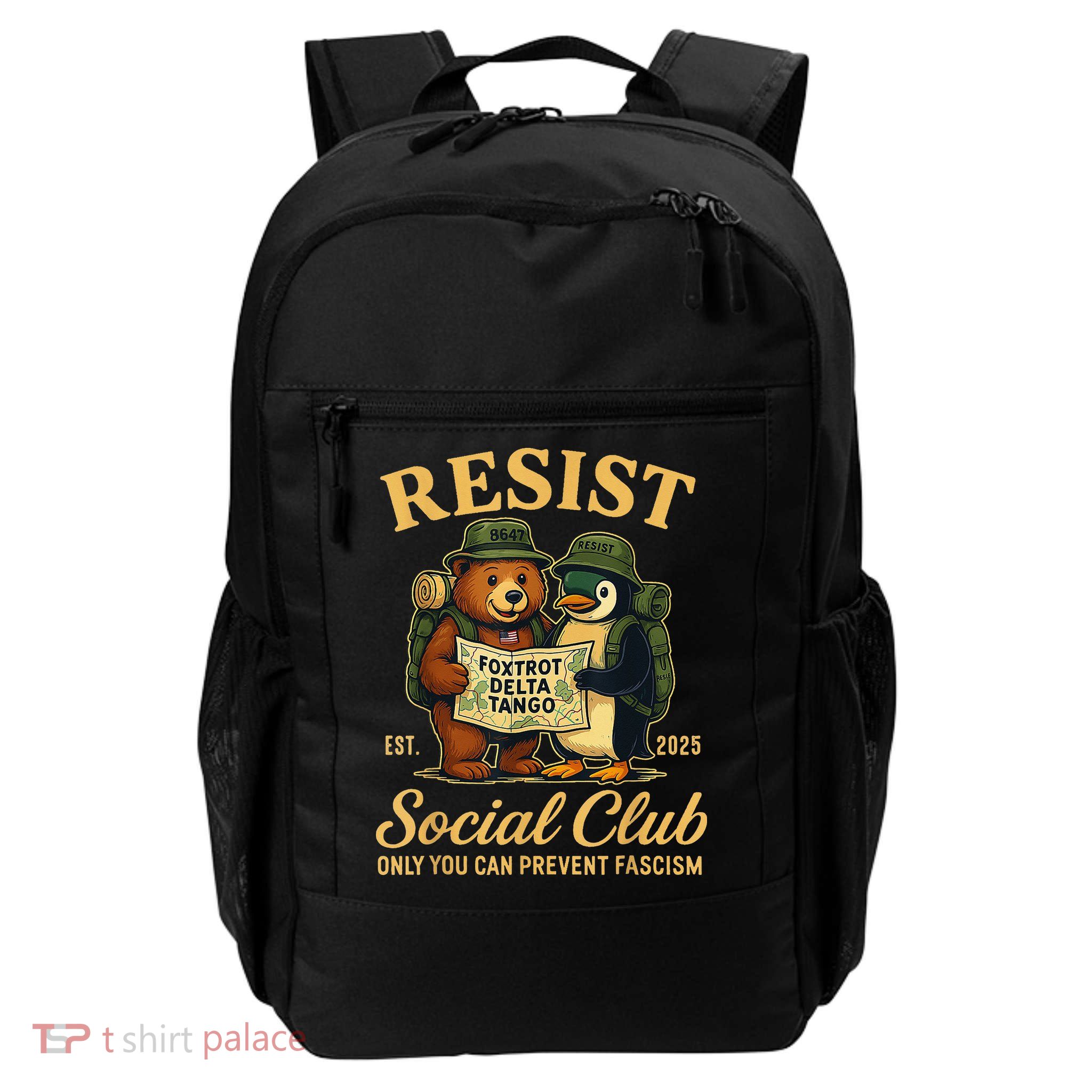 Funny Penguin Resist Penguins Protest Against Tariffs Backpack