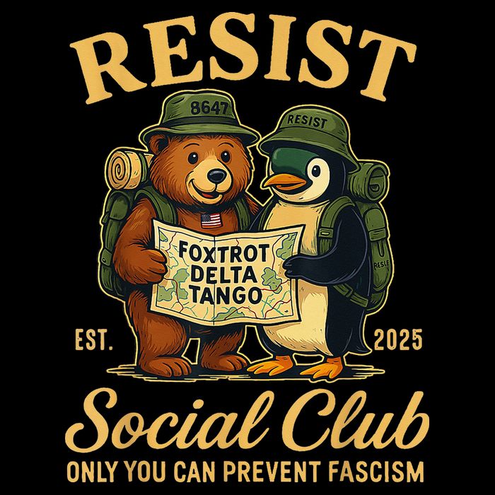 Funny Penguin Resist Penguins Protest Against Tariffs Sustainable Bucket Hat