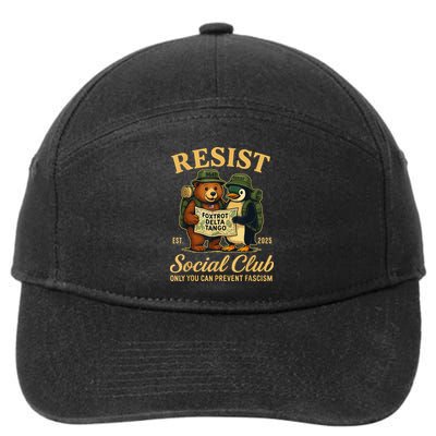 Funny Penguin Resist Penguins Protest Against Tariffs 7-Panel Snapback Hat
